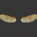 Amber Colored Symmetric Wings With Intricate Texture And Reflection On Black Background