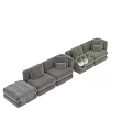Cozy Modern Sectional Sofa With Soft Beige Warm Brown Upholstery Decorative Pillows Throw Blanket