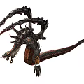 Dark Spiked Dragon Like Game Movie Character With Long Tail And Sharp Claws