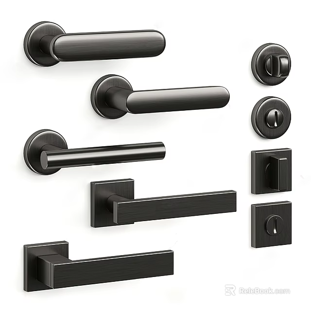 Modern Door Handles With Various Designs And Styles For Home Interior Use 3d model 