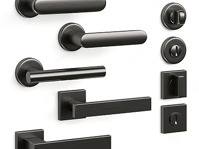 Modern Door Handles With Various Designs And Styles For Home Interior Use 3d model