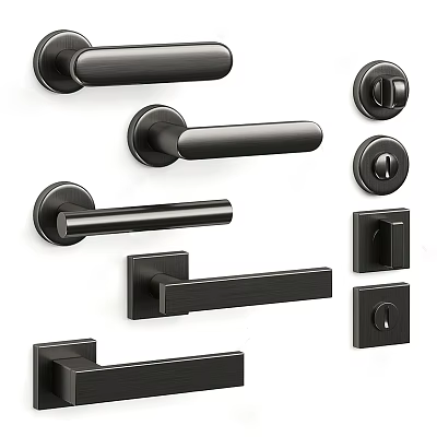 Modern Door Handles With Various Designs And Styles For Home Interior Use 3d model