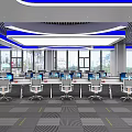 Modern Monitoring Room Interior Design With Control Consoles Multiple Displays Ergonomic Chairs
