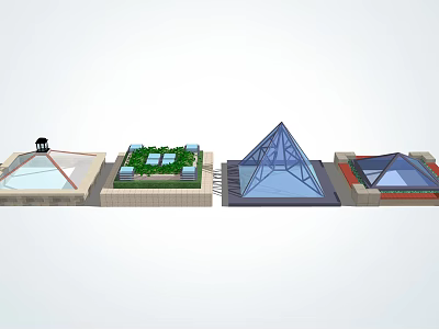 Modern daylighting roof shaft skylight 3d model