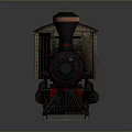 Vintage Steam Train Locomotive Model with Black Red Retro Design on Tracks