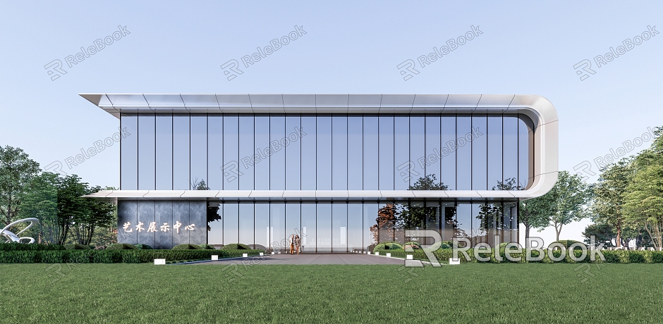 Modern Sales Office Building Simple Sales Department Club Exhibition Center Commercial model