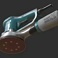 Super Brand Industrial Power Sander With Turquoise Body Black Handle And Silver Base