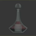 Household Pink Gradient Glass Bottle With Textured Lid And White Diamond Pattern Cup
