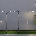 Modern Outdoor Lights With Solar Panels And Different Lamp Post Designs For Garden Street