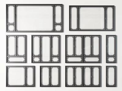 Modern Casement Windows With Various Frame Styles And Glass Panel Options 3d model