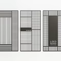 Modern Partition Design With Various Geometric Patterns Stripes And Grid Layouts 3d model