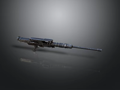 High Precision Modern Black Sniper Rifle With Long Barrel And Scope 3d model