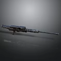 High Precision Modern Black Sniper Rifle With Long Barrel And Scope