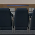 Spacious Conference Room Interior Design With Rows Of Blue Seats And Wooden Walls