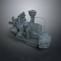 Detailed Mechanical Engine Model With Fan Cylinder And Fuel Tank Components