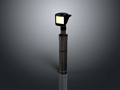 Sleek Modern Black Columnar Floor Lamp With Square Top Light 3d model