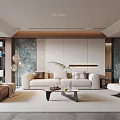 Modern Light Luxury Fabric Sofa And Glass Coffee Table Set For Elegant Comfortable Home Interiors