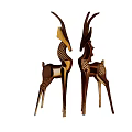 Elegant Metal Deer Figurines Decorative Ornament Set For Home Decor
