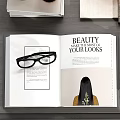 Elegant Decorative Ornament Set With Globe Open Books Eyeglasses And Tray