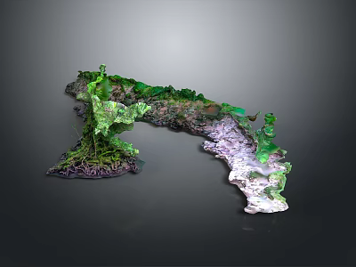 Green Moss Decorative Ornament With White Stone Base For Home Living Room Desktop Decoration 3d model