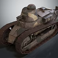 Vintage Military Tank With Camouflage Paint Metal Tracks And Rustic Design