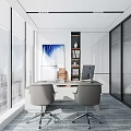 Modern Office Interior Design With Large Windows Desk Chairs And Glass Partitions