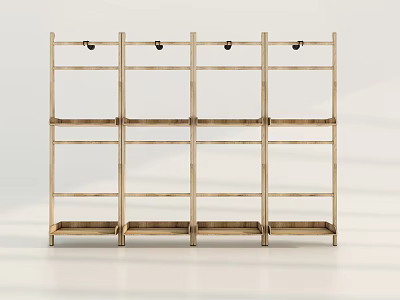 Wooden Storage Shelf Unit With Multiple Layers For Home Organization And 3d model