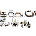 Diverse Collection of Furniture and Home Decor Items Including Chairs Tables and Cabinets