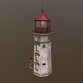 Decorative Lighthouse Furniture With Red Roof White Body Windows And Small Attached Structure