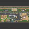 Commercial Street Layout Plan With Buildings Green Spaces And Road Networks
