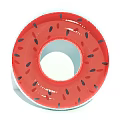 Home Decor Ornament Set With Watermelon Shaped Red Ring And Black Seeds