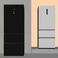 Modern Three Door Refrigerators in Dark and White Colors with Sleek Design
