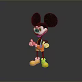 Mickey Mouse Cartoon Character With Large Black Ears Red Shorts And Yellow Shoes