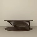 Contemporary Coffee Table With Spiral Design And Dark Brown Surface Structure 3d model