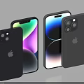 Apple iPhones With Sleek Black Design And Colorful Display From Different Angles 3d model