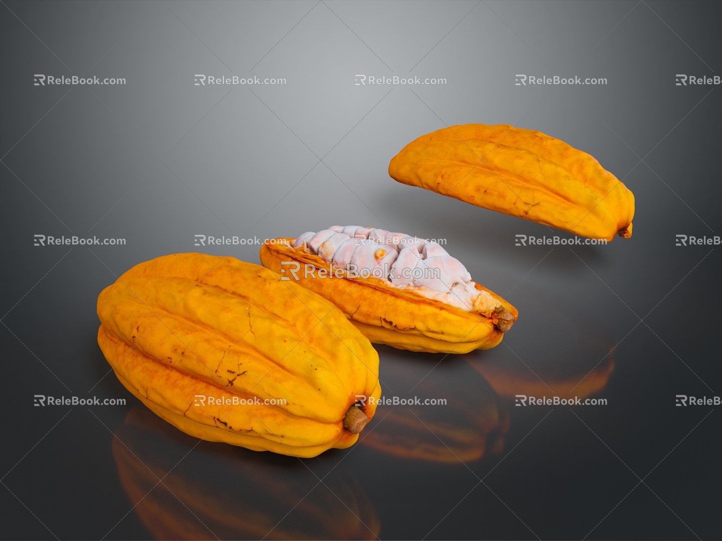 Mango Cocoa Bean Cocoa Fruit 3d model