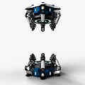 Mechanical Robot Structure Featuring Blue And Silver Design With Circular Base Components 3d model