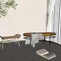 Qui Bed End Stool Bench Square Stool 3d model
