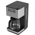 Modern Black And Silver Kitchen Appliances Including Coffee Maker Blender Toaster And Kettle 3d model