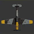 Vintage Gray And Yellow Fighter Plane Model With Black Crosses On Wings