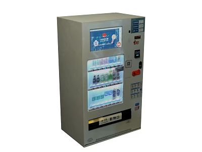 Smart Machine Automatic Beverage Vending with Display Screen and Multiple Slots 3d model