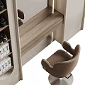 Modern Elegant Mall Store Interior With Arched Mirrors Chairs And Shelves With Bottles