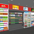 Convenience Store Interior With Display Refrigerators Freezers And Frozen Food Products