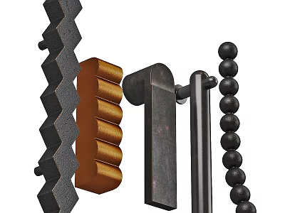 Modern Decorative Home Decor Pieces With Zigzag Grooved Cylindrical And Beaded Styles 3d model