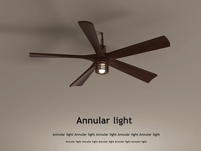Annular Light Ceiling Fan With Wooden Blades And Illuminated Center 3d model