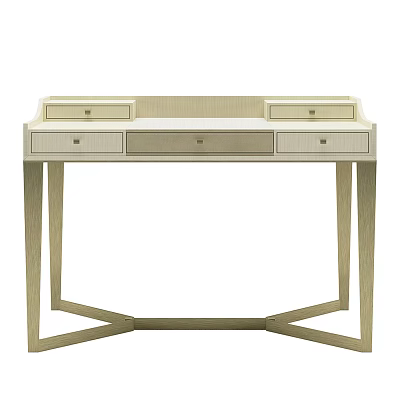 Elegant Modern Dressing Table With Light Colored Frame And Multiple Storage Drawers 3d model