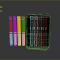Five Vibrant Colored Markers With Black Storage Pouch For Daily Stationery Use