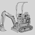 KUBOTA BX1 Compact Utility Excavator Orange Black With Tracks Functional Design