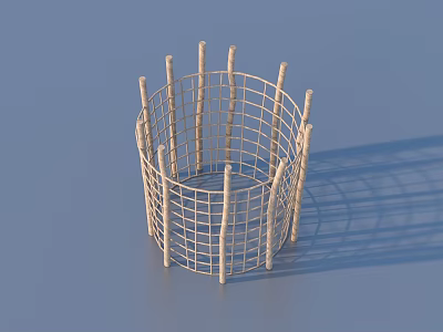 Kids Outdoor Playground Climbing Equipment With Circular Metal Grid Frame 3d model
