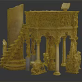 Classical European Architecture Model With Intricate Carvings Ornate Columns And Statues